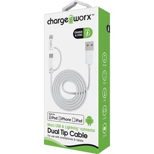 Dual Tip Quick Charging Data Cable for Apple iPhone with Micro USB Damaged Box - Picture 1 of 1