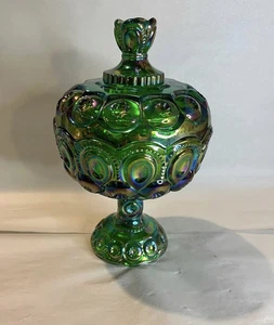 Mond und Stern Glas smaragdgrün Karneval groß Kompott Bonboniere  - Bild 1 von 4