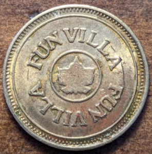 Barrie, Ontario, Canada Fun Villa Maple Leaf No Cash Value Arcade Game Token - Picture 1 of 4