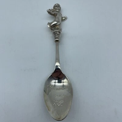 Colher de Natal vintage folheada a prata 1983 para crianças Reed & Barton - Imagem 1 de 4