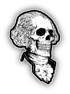 George Washington Skull USA Patriotic Sticker Decal Laptop Wall Car Truck Mug - Picture 1 of 2
