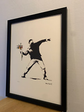 BANKSY - ""Love is in the Air"" Lithograph - Certified and Framed