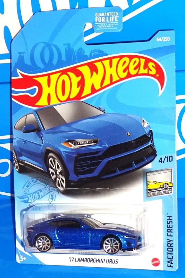 Hot Wheels Factory Board Error 2020 Jaguar F-Type Blue on '17 URUS Blue Board Foto 1 de 4