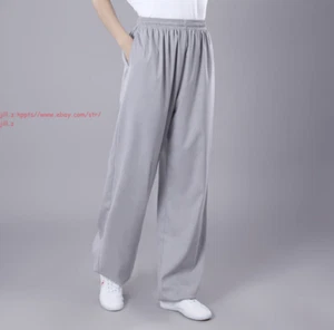 Spring/Fall Men Women's Kung Fu Tai Chi Pants Martial Arts Cotton linen Trousers - Picture 1 of 26