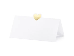 10 Tischkarten Herzen Platzkarten Namenskarten Hochzeit Geburtstag Taufe gold - Bild 1 von 2