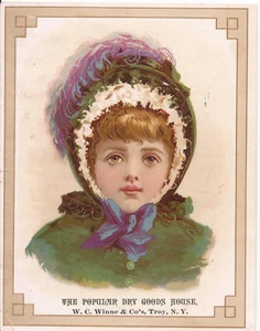 Tarjeta comercial victoriana de 1870-80' W.C. Winne & Co Troy, Nueva York - Imagen 1 de 1