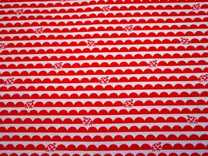Quilt Fabric By Yard Red Ladybugs & Scallops White Bugsy Premium Cotton Nov #C - Picture 1 of 2
