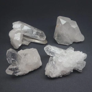 4 Piezas Racimo de Cristal de Cuarzo Transparente Natural Puntos de Cristal Muestras Minerales - Imagen 1 de 10