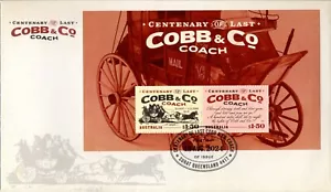 2024 Australia Centenary Of Cobb & Co Coach Mini Sheet FDC, Recent Issue - Bild 1 von 1