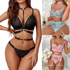 Sexy Women Lingerie Teddy Babydoll Lace Sleepwear Garter Underwear Set Bodysuit - Picture 1 of 33