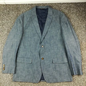 NWOT Tasso Elba Chambray Sport Coat Blazer Jacket Blue Mens XL 46-48 - Picture 1 of 12