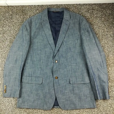 NWOT Tasso Elba Chambray Sport Coat Blazer Jacket Blue Mens XL 46-48 - Image 1 of 4