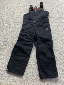 Real Ranch Kids Size Small Black Double Knee Insulated Bib Overalls Great Cond - Picture 1 of 8