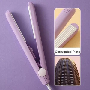 Mini Hair Curler Flat Iron Electric Hair Crimper Fluffy Corrugated Plate for All - Picture 1 of 16