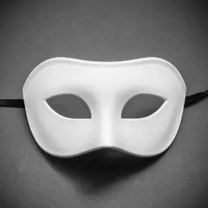 ILOVEMASKS Phantom Eye Mask Unpainted White Masquerade Ball Costume Party Mask - Picture 1 of 3