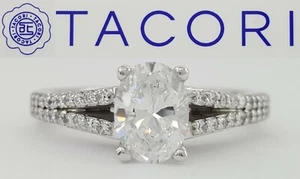 TACORI Simply Tacori 3001OV7.5x5.5 18k White Semi-Mount Engagement Ring 0.34 ct - Picture 1 of 11