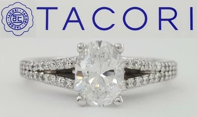 Anillo de compromiso TACORI Simply Tacori 3001OV7,5x5,5 blanco semi-montaje de 18 k 0,34 quilates Foto 1 de 4