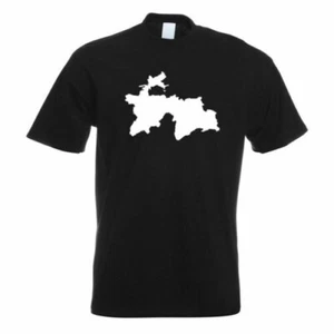 T-Shirt Contour Du Tadjikistan Imprimé Design Fun - Imagen 1 de 19