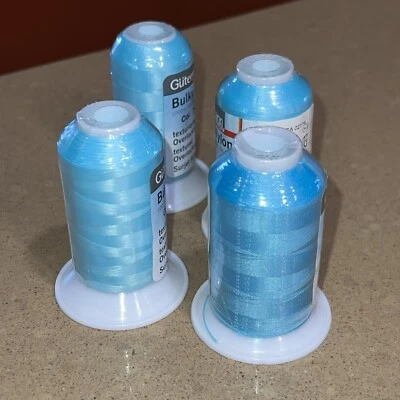 4 X 1094 Yds Gutermann Bulky Nylon Thread Lot 7160 7230 Overlock Light Blue - Image 1 of 4