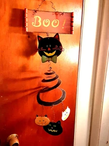 CATS Sign Rare Vintage, Vintage Style Metal Hanging Halloween Decoration 25" - Picture 1 of 12