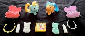 Vintage Hasbro MY LITTLE PONY Newborn Twins SANDCASTLE & SHOVEL MLP Complete G1 - Picture 1 of 20
