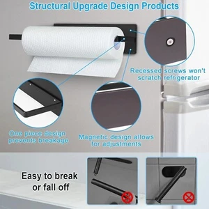 Magnetic Paper Towel Holder for Fridge, Toilet Paper Roll Holder Magnetic Paper - Picture 1 of 8