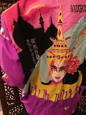 Jaqueta de seda vintage anos 1980 espetacular rara Kansai Yamamoto - Imagem 1 de 4