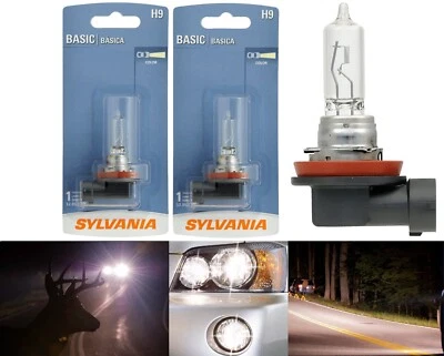 Lâmpada de estoque de substituição Sylvania Basic H9 65W duas lâmpadas farol alto original de fábrica - Imagem 1 de 4