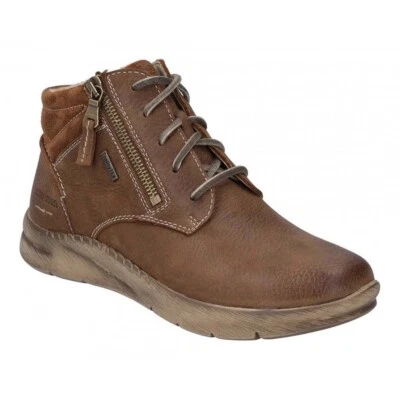 Josef Seibel Conny 52 Womens Brown Side Zip Lace Up Waterproof Boots Save £40