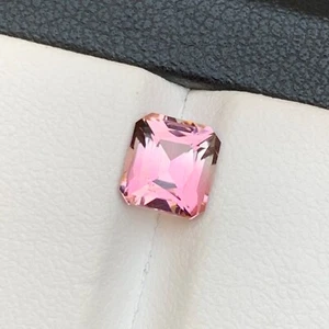 Vibrant Pink Bicolor Natural Tourmaline Ring Gemstone 1.60Ct Cushion Emerald Cut - Picture 1 of 12