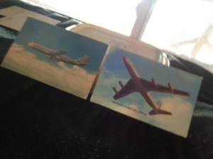 Par de postales de tiro aéreo Astrojet 707 de American Airlines años 60 de colección - Imagen 1 de 7