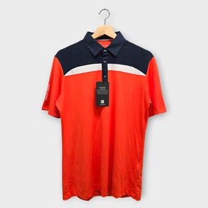 Galvin Green Golf Men's Polo Shirt Mapping w/Logo (Orange/Navy) - Small (S) - Picture 1 of 3