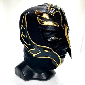 Mysterio Semi Professional Grade Lucha Libre Wrestling Maske Schwarz & Gold Farben - Bild 1 von 6
