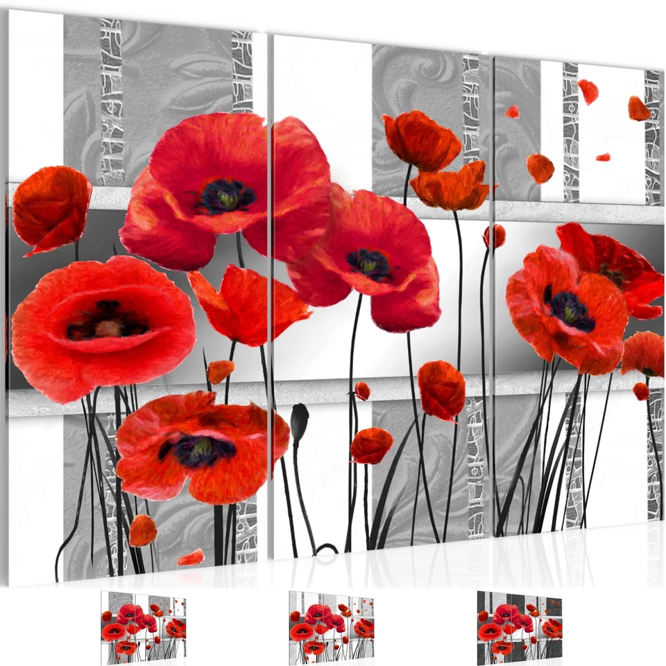 Wandbilder Wohnzimmer XXL Blumen Mohnblumen Moderne Bilder Made in Germany - Bild 1 von 1
