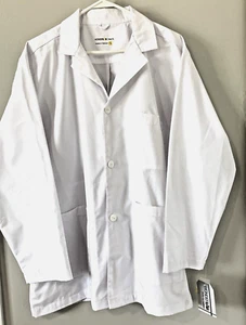 NEW WonderWink WonderLab Scrub Lab Coat Jacket XL White Button Up NWT - Picture 1 of 11