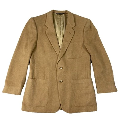 VTG Christian Dior 100% Camel Hair Single Breasted Suit Coat Tan Men US 40 - Image 1 of 4