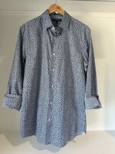 Banana Republic Men’s Large Cotton Slim Fit Button Down Shirt Navy Floral Print - Picture 1 of 9
