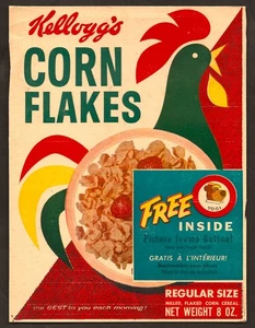 1960's Hanna Barbera Kellogg's Canada Front Box Panel Premium Corn Flakes Cereal - Picture 1 of 2