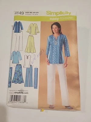 Simplicity 4149 Misses/Women's Skirt Pants Tunic Scarf BB 20W-28W - Image 1 of 3