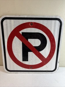 Retired Street/Road Sign NO PARKING 12"X 12” Metal Reflective - Picture 1 of 6