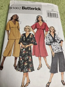 Schnittmuster Damen Kimono Typ V Ausschnitt Kleid 2 Übergrößen Butterick 5002 - Bild 1 von 4