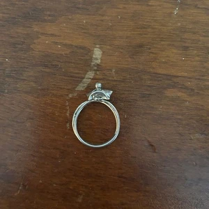 Vintage Figural Silver Tone Ring Abstract Woman In Dress Size 4.5+ - Picture 1 of 5