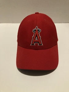 Vintage Anaheim Angels Hat Cap Strap Back Red MLB Baseball Mens One Size 90s - Picture 1 of 5