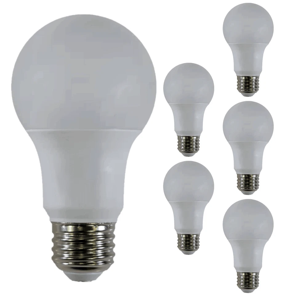 Diodesy A19 LED Light Bulb 5.5W 450 E26 5000K 120V CRI80 300° White 6Pk - Image 1 of 2