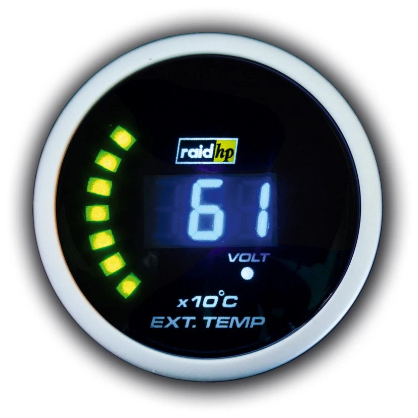 Abgastemp. Instrument 2" RAID Digital Night Flight Blue Auspufftemp. EXT..Temp. - Bild 1 von 1