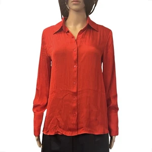 Camisa Worthington Mujer Manga Larga Calce Relajado Abotonada Talla XS Roja Nueva con Etiquetas $48 - Imagen 1 de 13