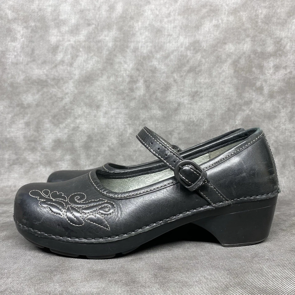 Zuecos DANSKO Savannah negros Mary Jane talla 40 florales bordados Lagenlook Foto 1 de 4