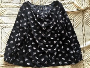THAKOON Royalty Shirt King and Queen Crowns Top Shirt Blouse Womens Size XL - Picture 1 of 8