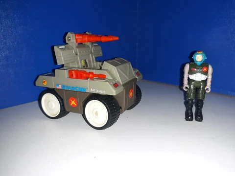 Coleco Starcom Laser Rat Vehicle 100% Complete w/ Capt Vic Hayes figure NO VISOR Cover