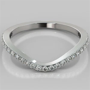 Rundschliff 0,40 ct im Labor gezüchteter Diamant Vorschlag Ewigkeitsband 14 K massives Weißgold 6 - Bild 1 von 4